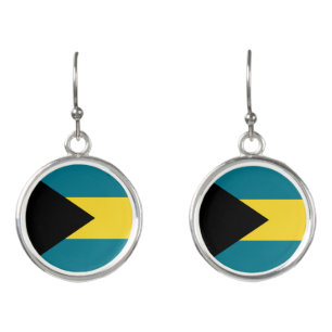 Bahamas Flag Vacation Souvenir Earrings