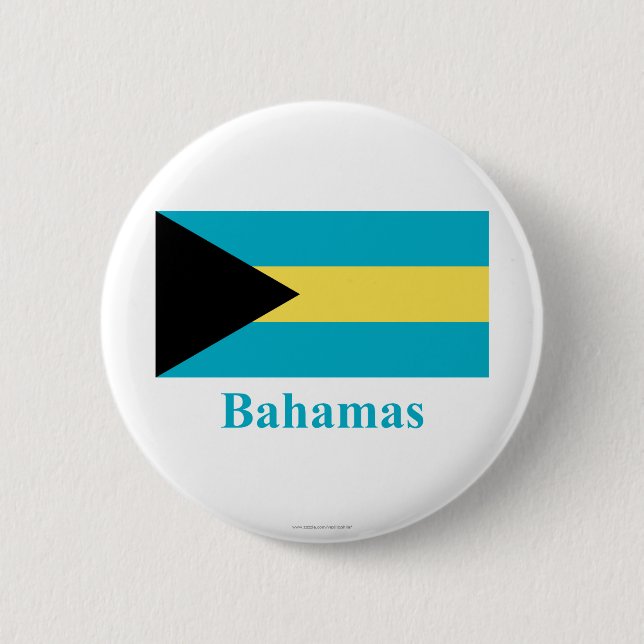 Bahamas Flag with Name Button (Front)