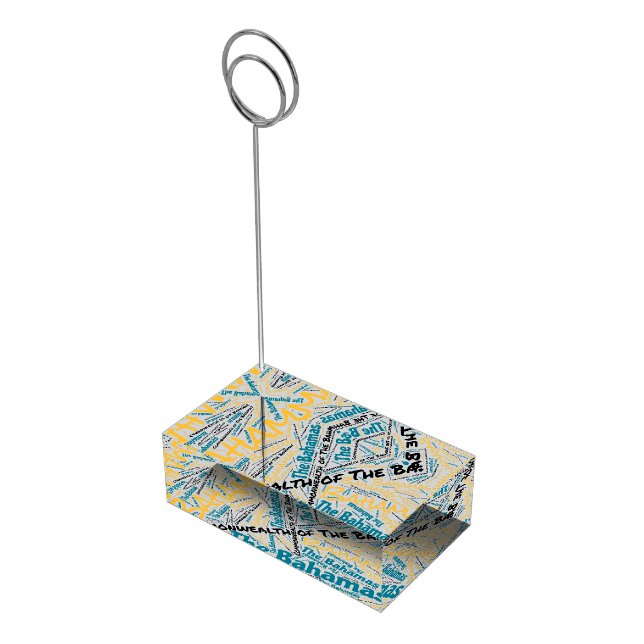 Bahamas Flag Word Cloud Place Card Holder (Corner)