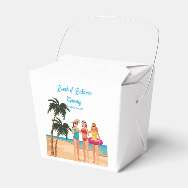 Bahamas Girls Trip Bachelorette Party Vacation Favor Boxes (Front Side)