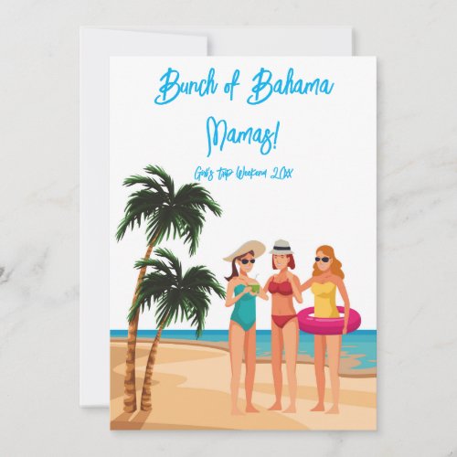Bahamas Girls Trip Bachelorette Party Vacation Invitation