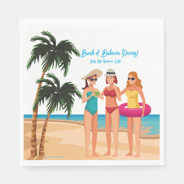 Bahamas Girls Trip Bachelorette Party Vacation Napkins (Front)