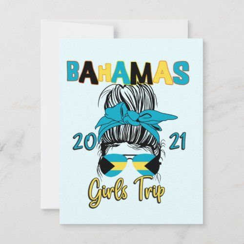 Bahamas Girls Trip Vacation Matching 2021 Thank You Card