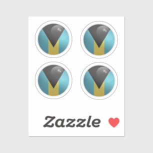Bahamas Glossy Circle Flag Sticker