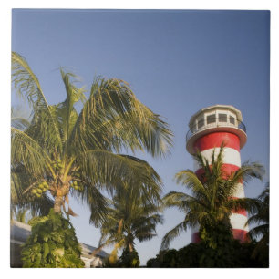 Bahamas, Grand Bahama Island, Freeport, Setting Ceramic Tile