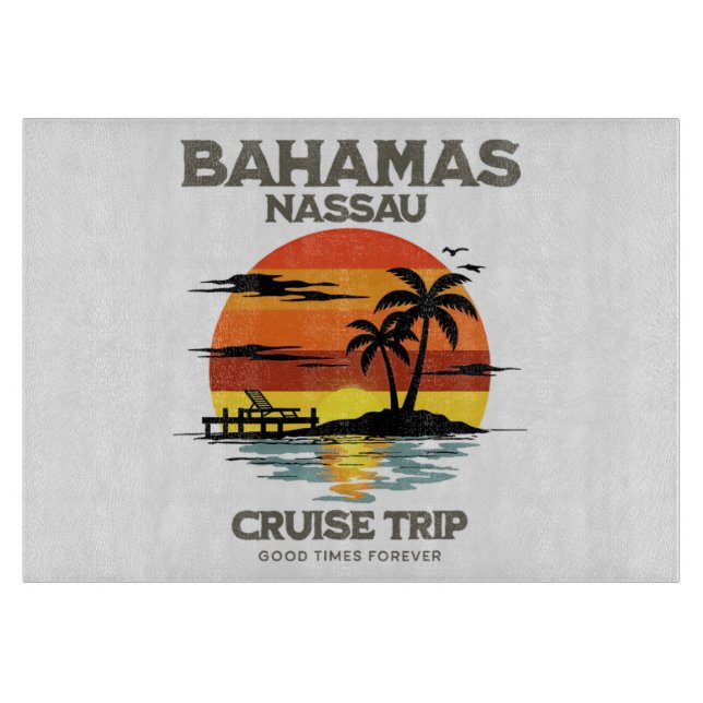 Bahamas Harbor Cruise Sunset Cutting Board (Front)