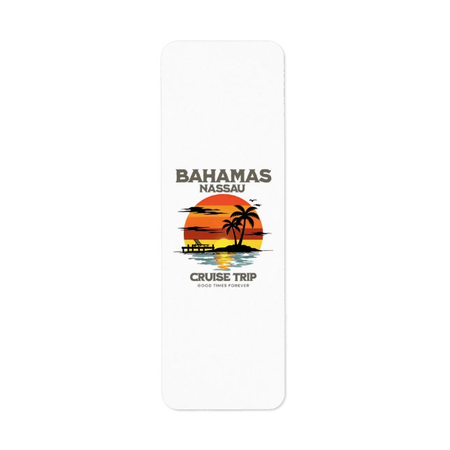 Bahamas Harbor Cruise Sunset Label (Front)