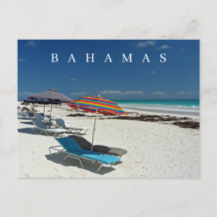 Bahamas Harbor Island sunloungers view postcard