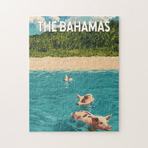 Bahamas Illustration Travel Art Vintage Jigsaw Puzzle