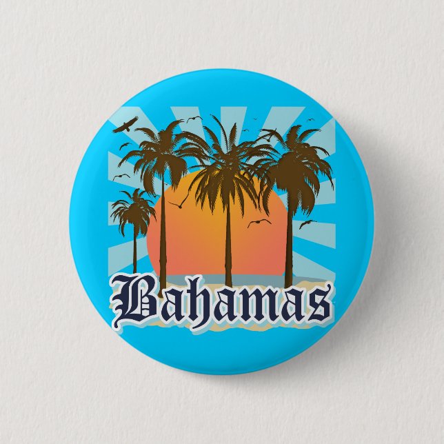 Bahamas Islands Beaches Pinback Button (Front)