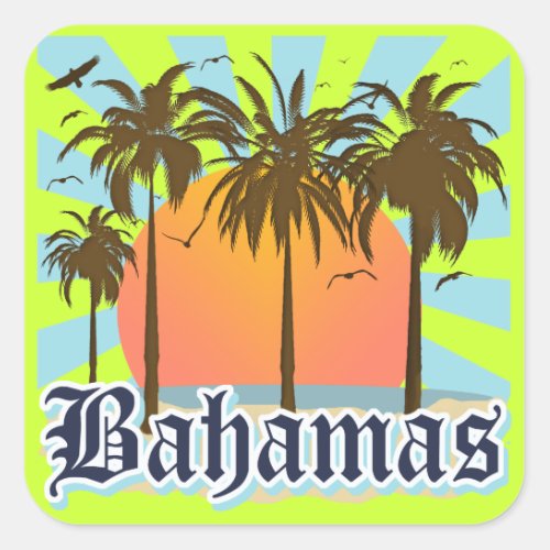 Bahamas Islands Beaches Square Sticker