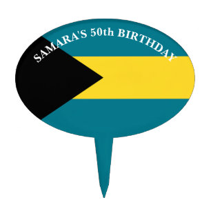 Bahamas Islands Flag Birthday Cake Topper