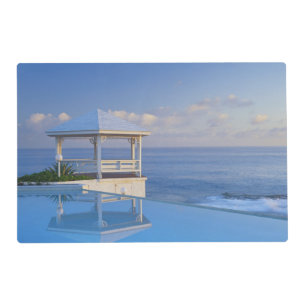Bahamas, Long Island, Gazebo reflecting on pool Placemat