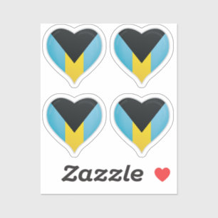 Bahamas love flag pride heart sticker