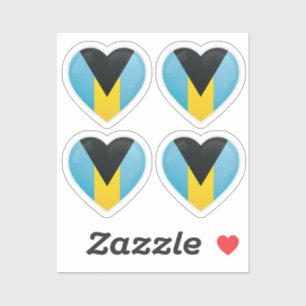 Bahamas Love Flag Sticker