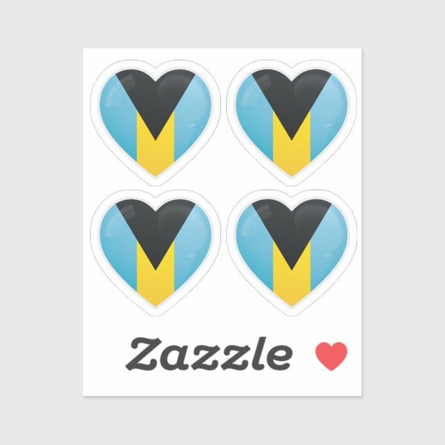 Bahamas Love Flag Sticker (Sheet)