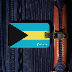 Bahamas Luggage Tags, patriotic Bahamas Flag Tag
