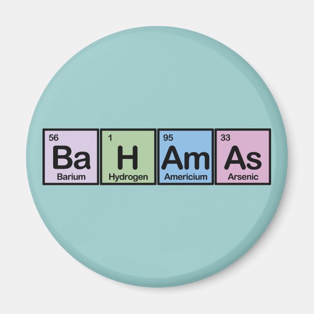 Bahamas made of Elements Magnet (Front)