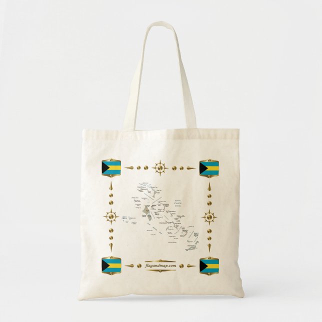 Bahamas Map + Flags Bag (Front)