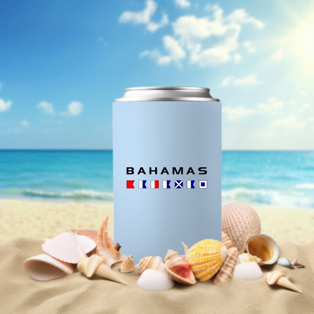 Bahamas Maritime Nautical Signal Flags Light-Color Can Cooler (Creator Uploaded)