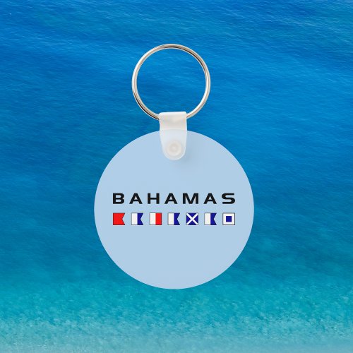 Bahamas Maritime Nautical Signal Flags Light_Color Keychain