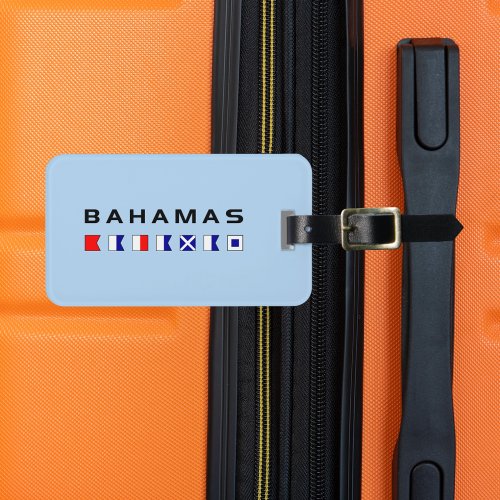 Bahamas Maritime Nautical Signal Flags Light_Color Luggage Tag