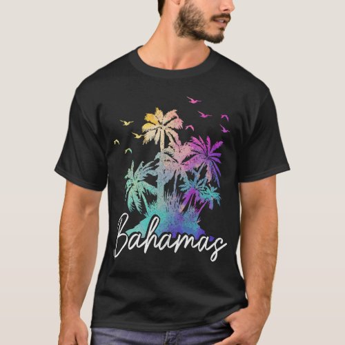 Bahamas Nassau Beach Palm Trees Vacation T_Shirt