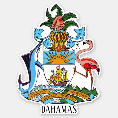 Bahamas National Coat Of Arms Patriotic Sticker