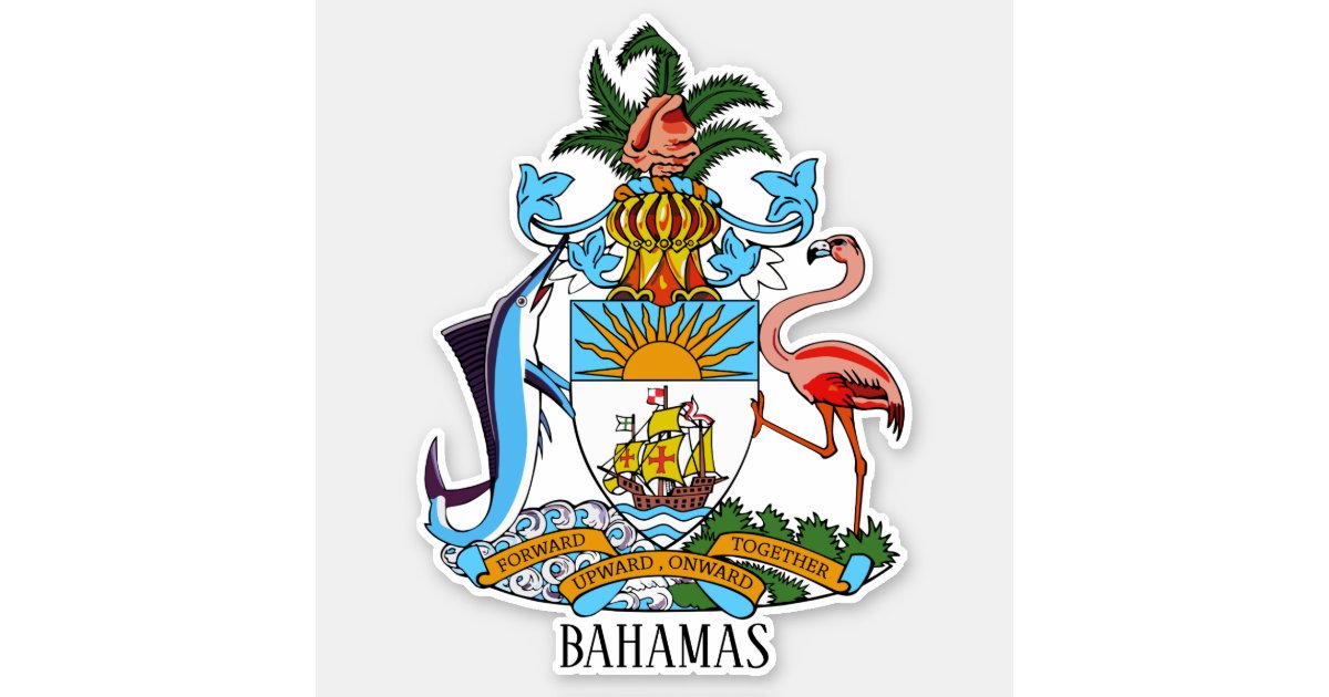Bahamas National Coat Of Arms Patriotic Sticker | Zazzle