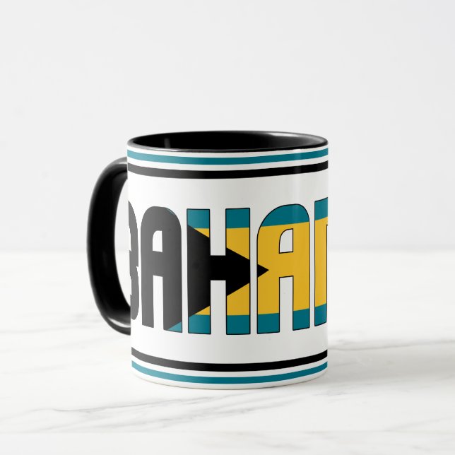 Bahamas National Flag Patriotic Coffee Mug (Front Left)
