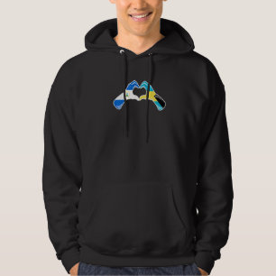 Bahamas Nicaragua Flag Bahamians Nicaraguan Heart Hoodie