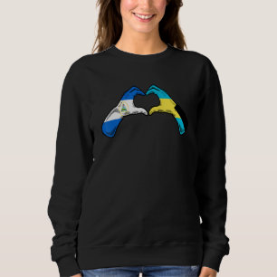 Bahamas Nicaragua Flag Bahamians Nicaraguan Heart Sweatshirt