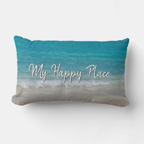 Bahamas Ocean Beach with Turquoise Water  Lumbar Pillow