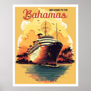 Bahamas Ocean Liner Travel Art Poster