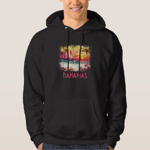 Bahamas Palm Tree Beach Vacation Summer and Surf Hoodie