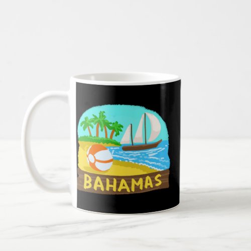 Bahamas Palm Tree Sun Beach Lagoon Island  Coffee Mug