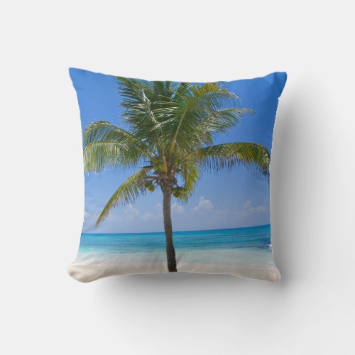 Bahamas Palm Tree Throw Pillow