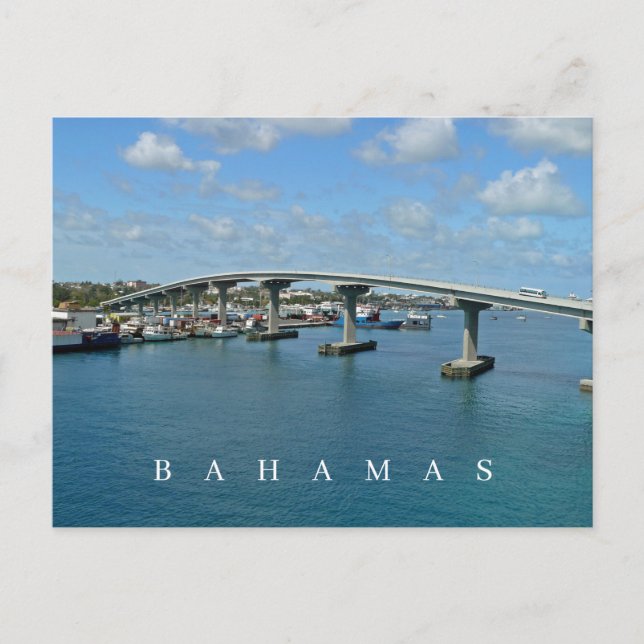 Bahamas Paradise Island Bridge view postcard (Front)
