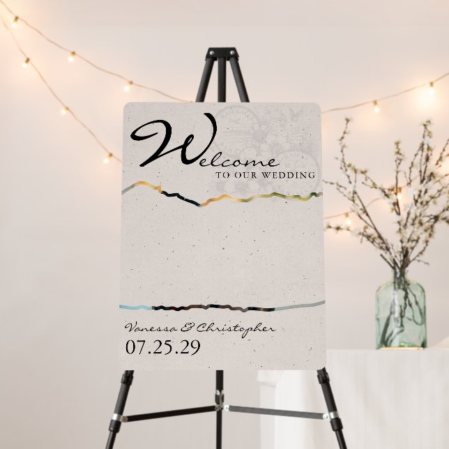 Bahamas Passport Wedding Welcome Sign (In Situ (Stand))
