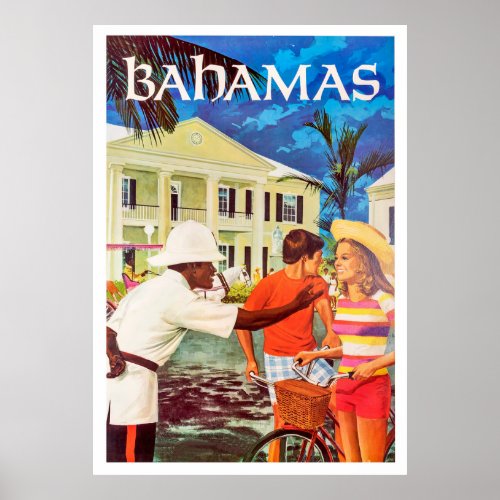 Bahamaspolite policeman heading the way to couple poster