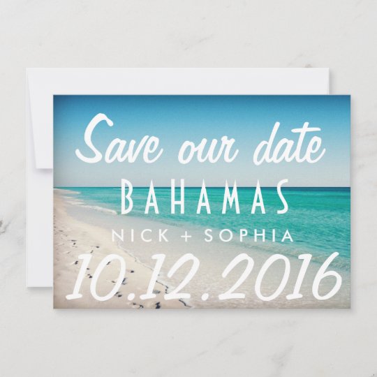 Bahamas Postcard Destination Wedding Save Date Zazzle Com