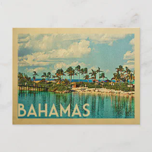 Bahamas Postcard Vintage Travel Bahamas Postcard Vintage Travel