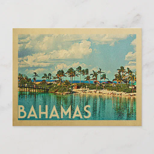 Bahamas Postcard Vintage Travel