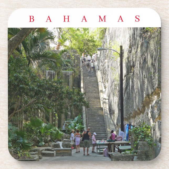 Bahamas Queen's Staircase view coasters (Front)