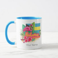 Bahamas retro caribbean island flamingo vintage