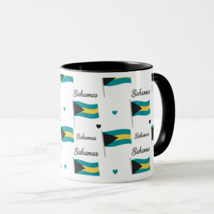 Bahamas Roots Pattern Mug Caribbean Flag