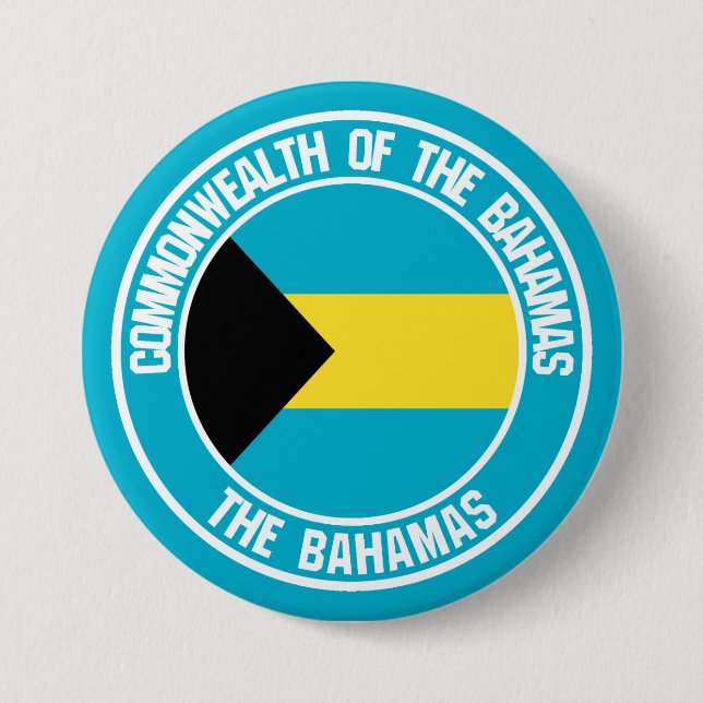 Bahamas Round Emblem Button (Front)