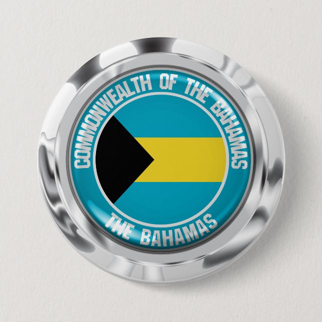 Bahamas Round Emblem Button (Front)