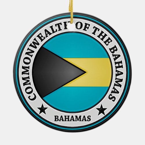 Bahamas Round Emblem Ceramic Ornament