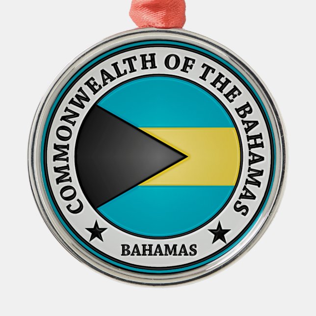 Bahamas Round Emblem Metal Ornament (Front)